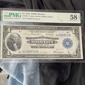 1918 Boston Federal Reserve Note AU58!